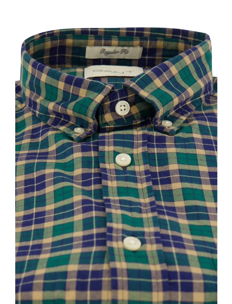Gant overhemd groen geruit button-down