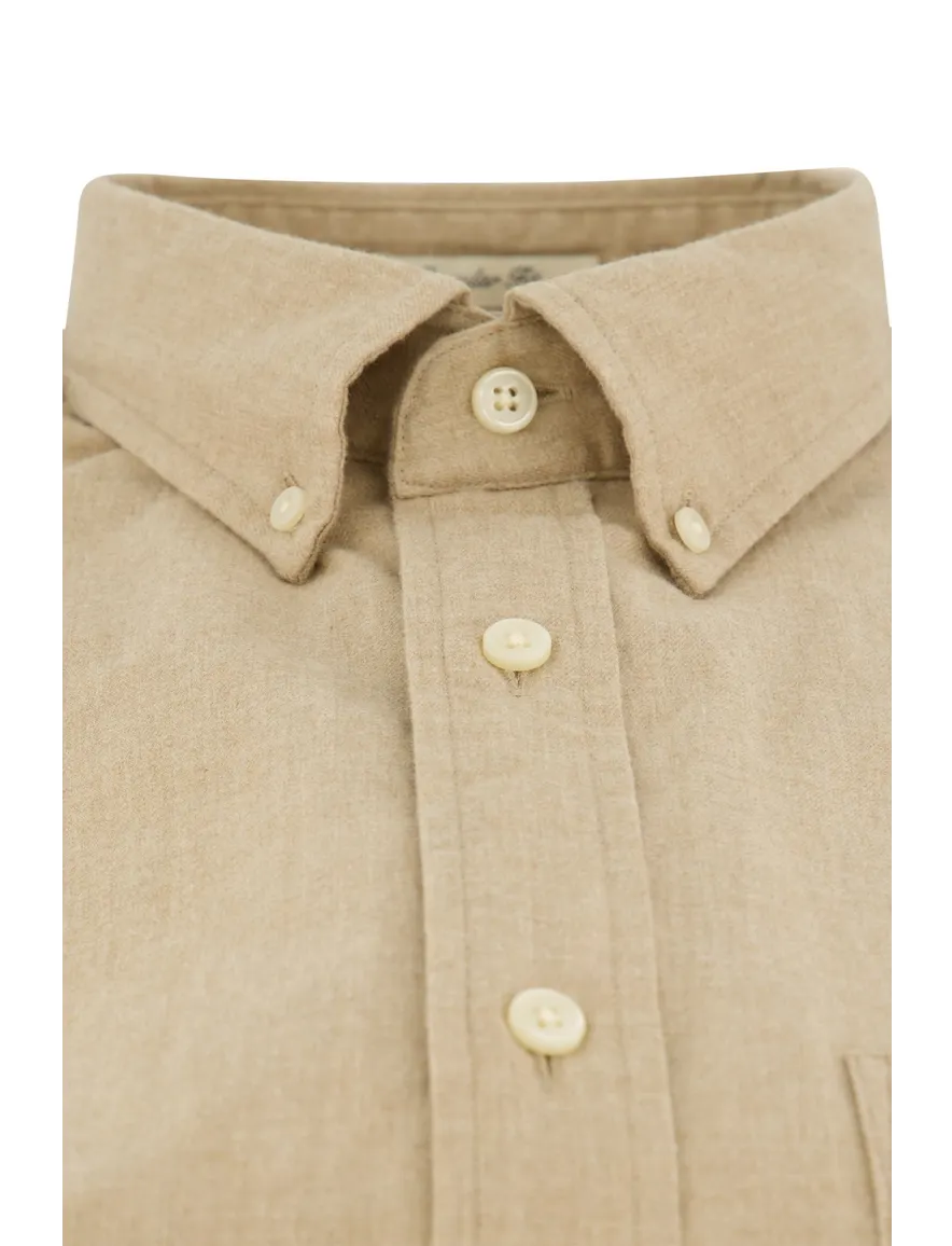 Gant Regular Fit casual overhemd beige flanel
