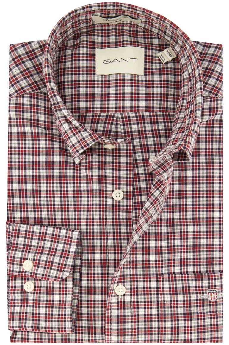 casual overhemd Gant rood geruit katoen normale fit