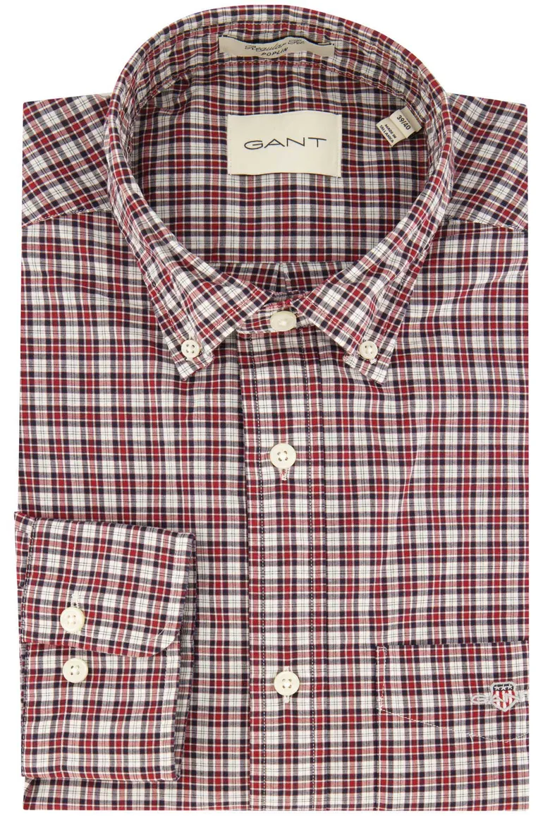 casual overhemd Gant rood geruit katoen normale fit