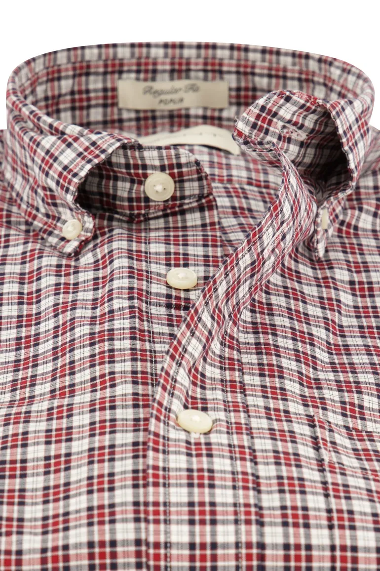 casual overhemd Gant rood geruit katoen normale fit