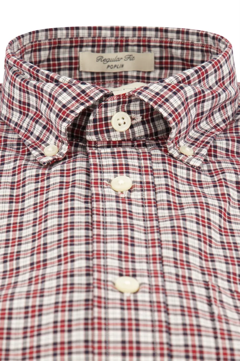 casual overhemd Gant rood geruit katoen normale fit