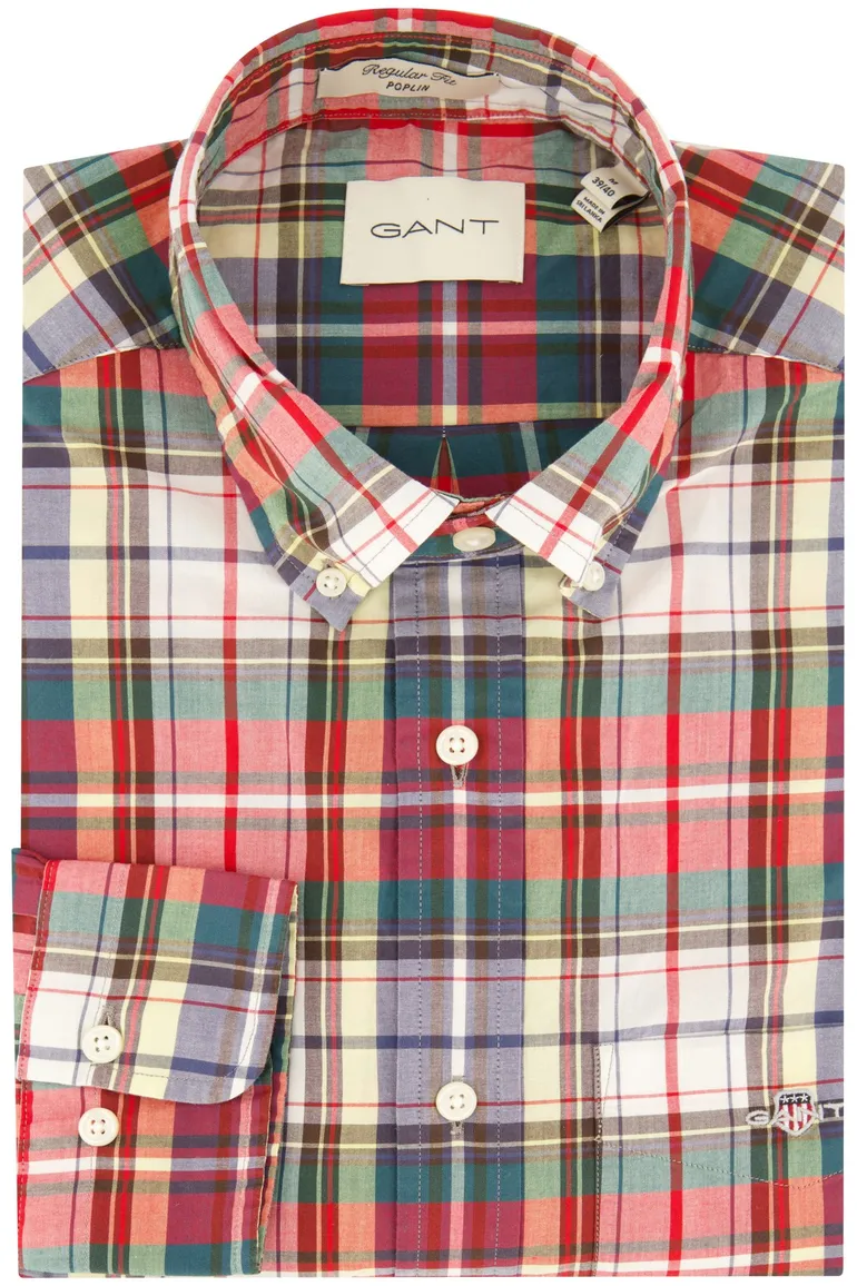 casual overhemd Gant rood geruit katoen normale fit