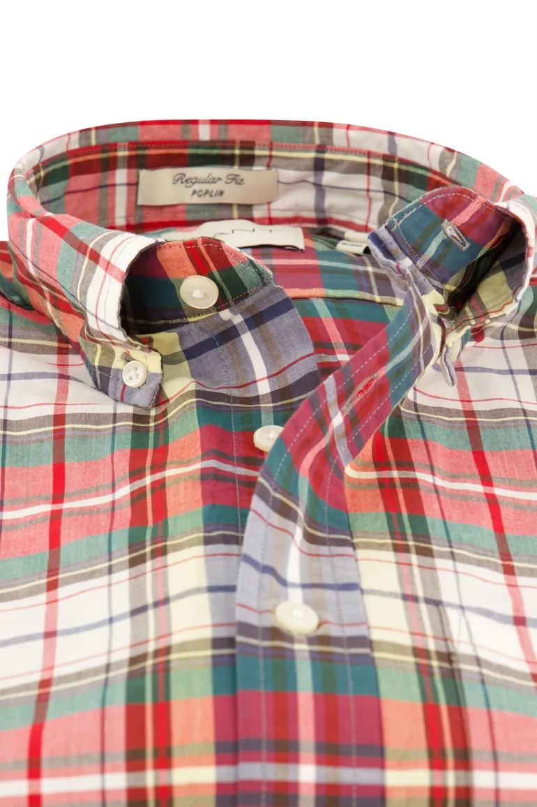 casual overhemd Gant rood geruit katoen normale fit