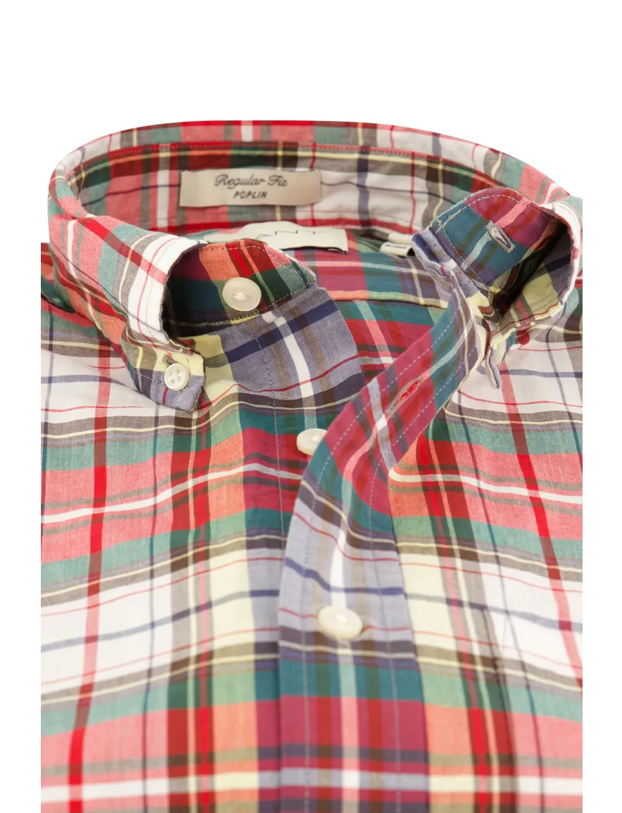 Gant casual button down overhemd Regular Fit rood geruit