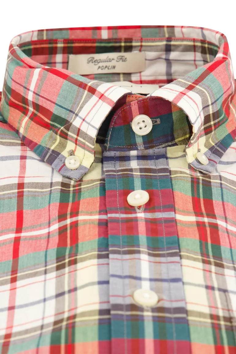 casual overhemd Gant rood geruit katoen normale fit