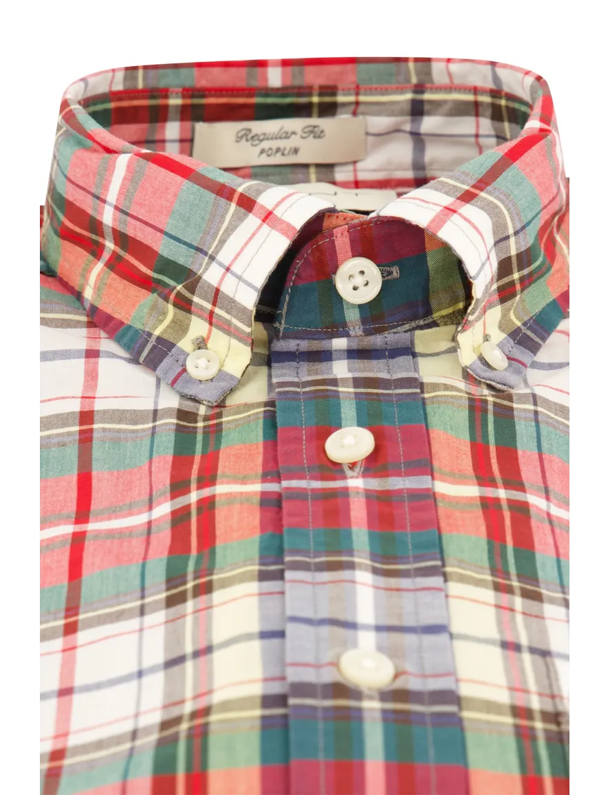 Gant casual button down overhemd Regular Fit rood geruit