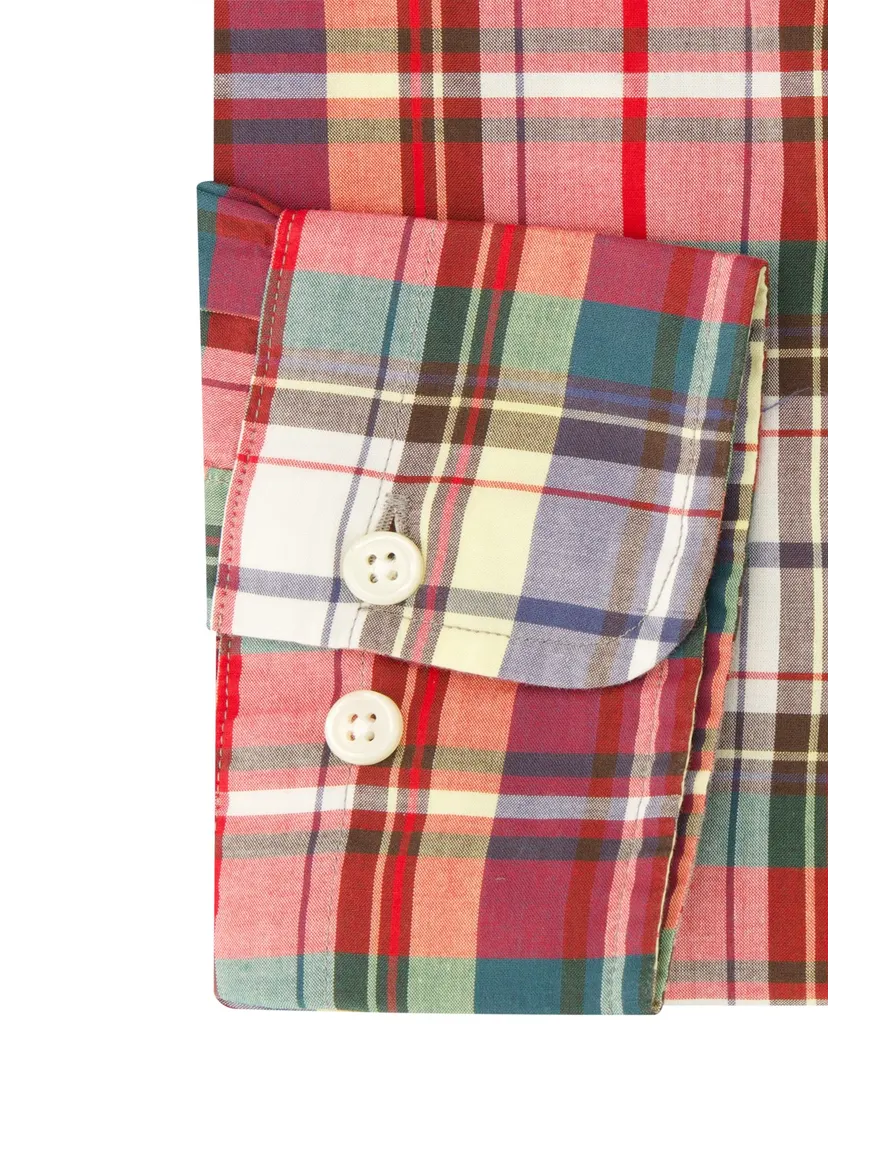 Gant casual button down overhemd Regular Fit rood geruit