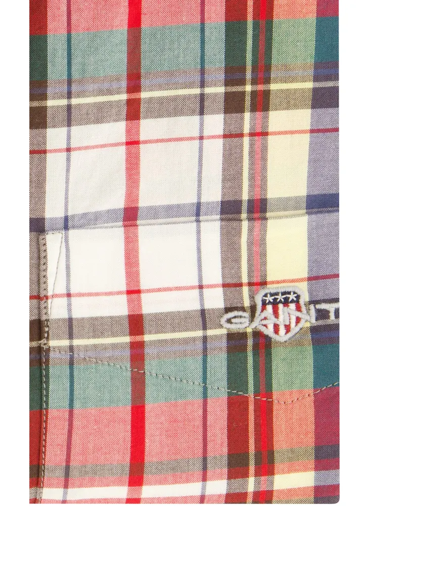 Gant casual button down overhemd Regular Fit rood geruit
