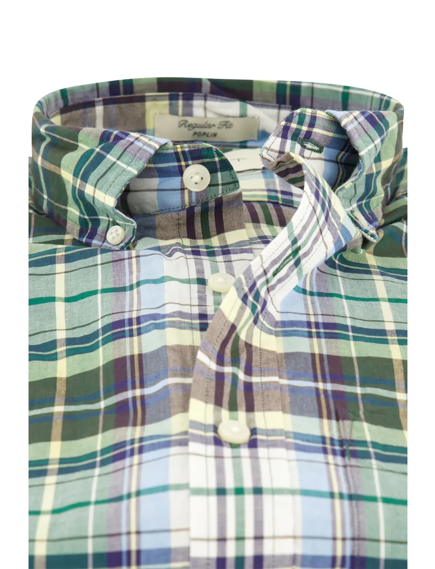 Gant overhemd groen geruit button down