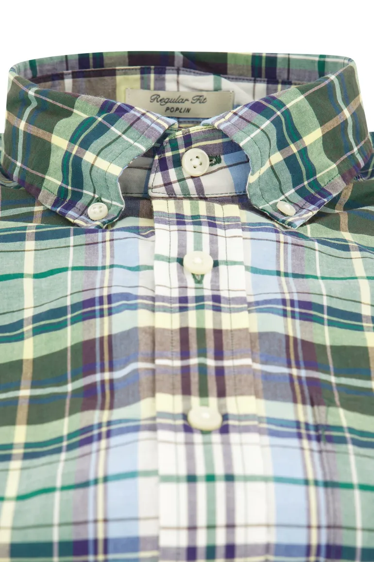 Gant overhemd groen geruit button down