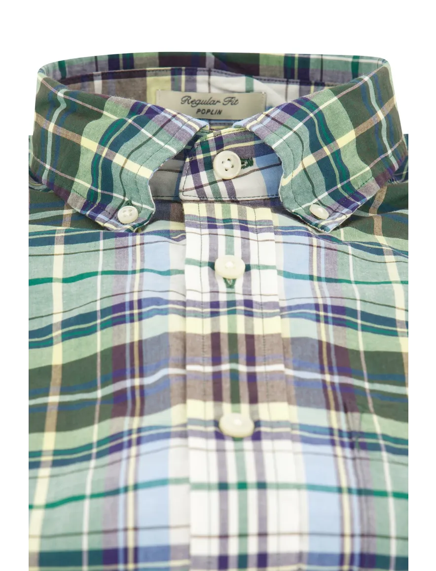 Gant overhemd groen geruit button down