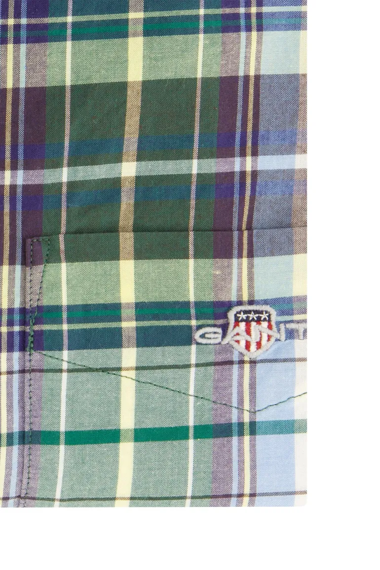 Gant overhemd groen geruit button down Regular Fit