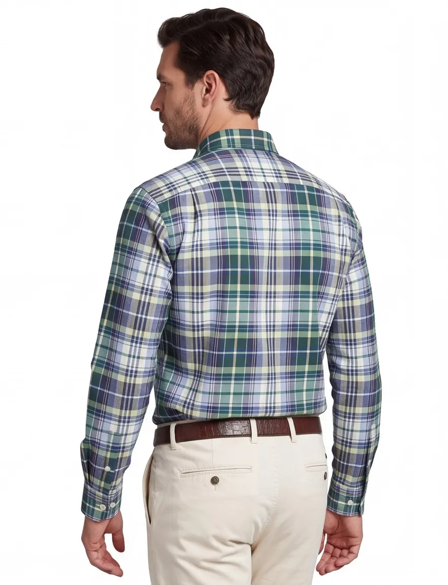 Gant overhemd groen geruit button down