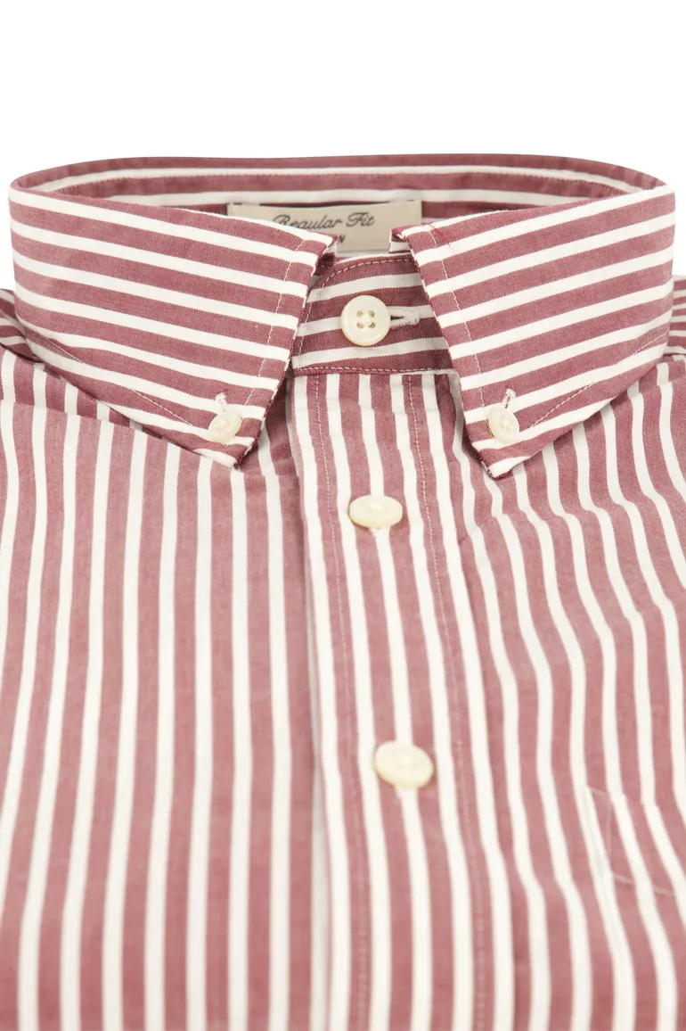casual overhemd Gant bordeaux gestreept katoen normale fit