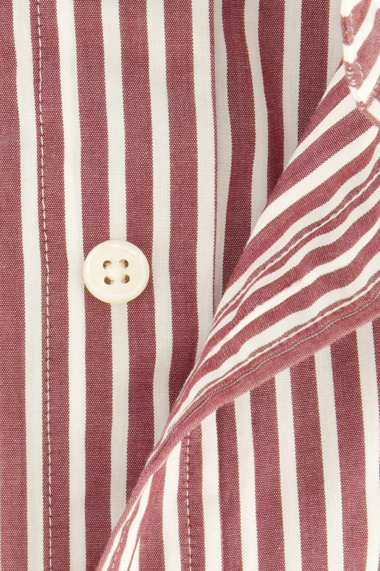 casual overhemd Gant bordeaux gestreept katoen normale fit
