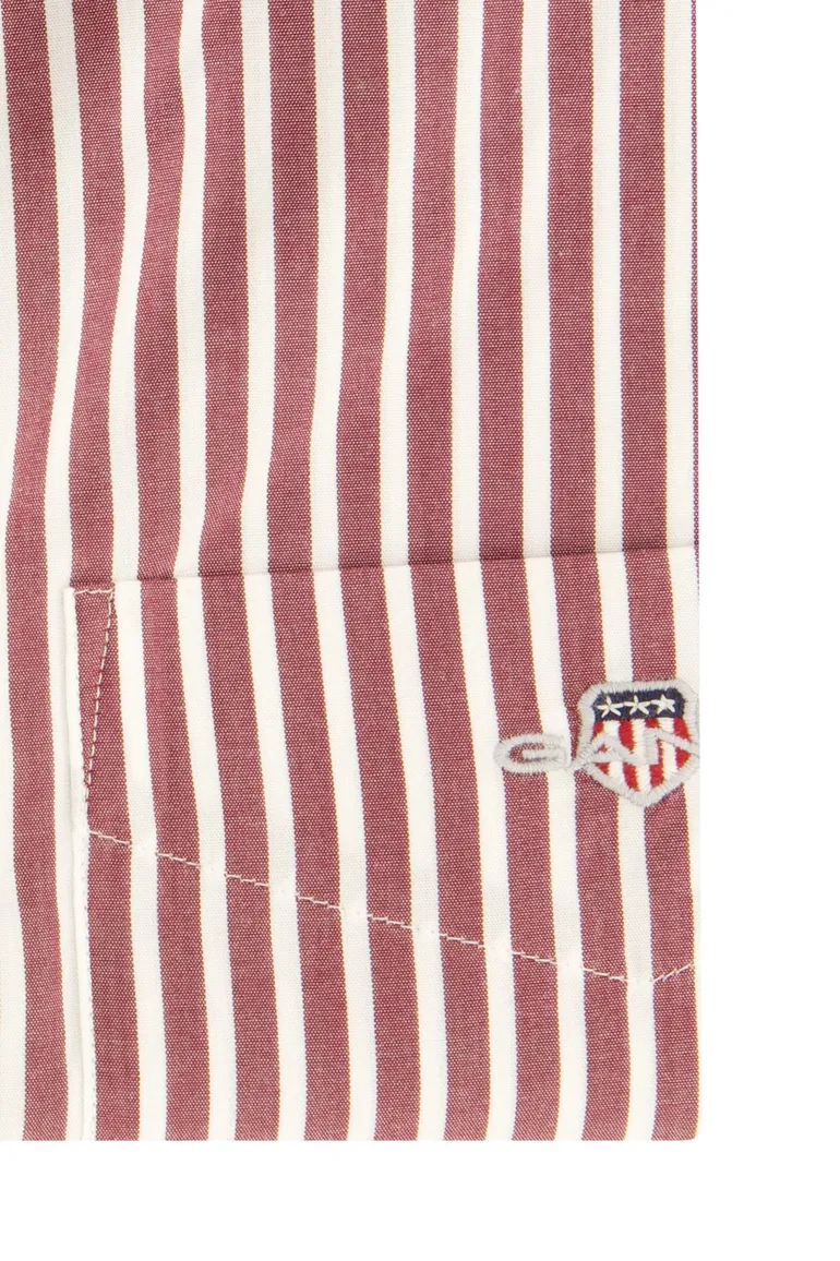 casual overhemd Gant bordeaux gestreept katoen normale fit