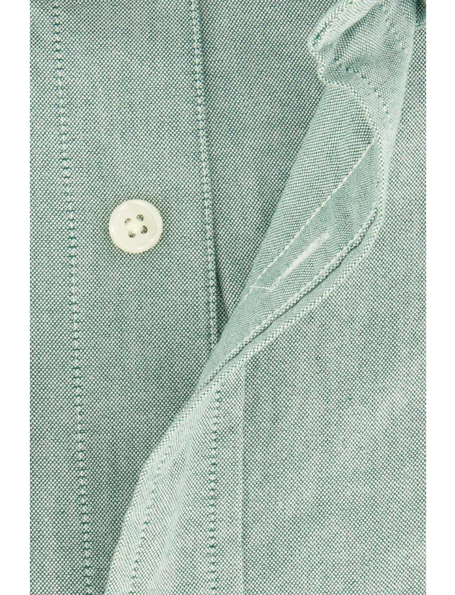 Gant casual overhemd normale fit groen effen borstzak