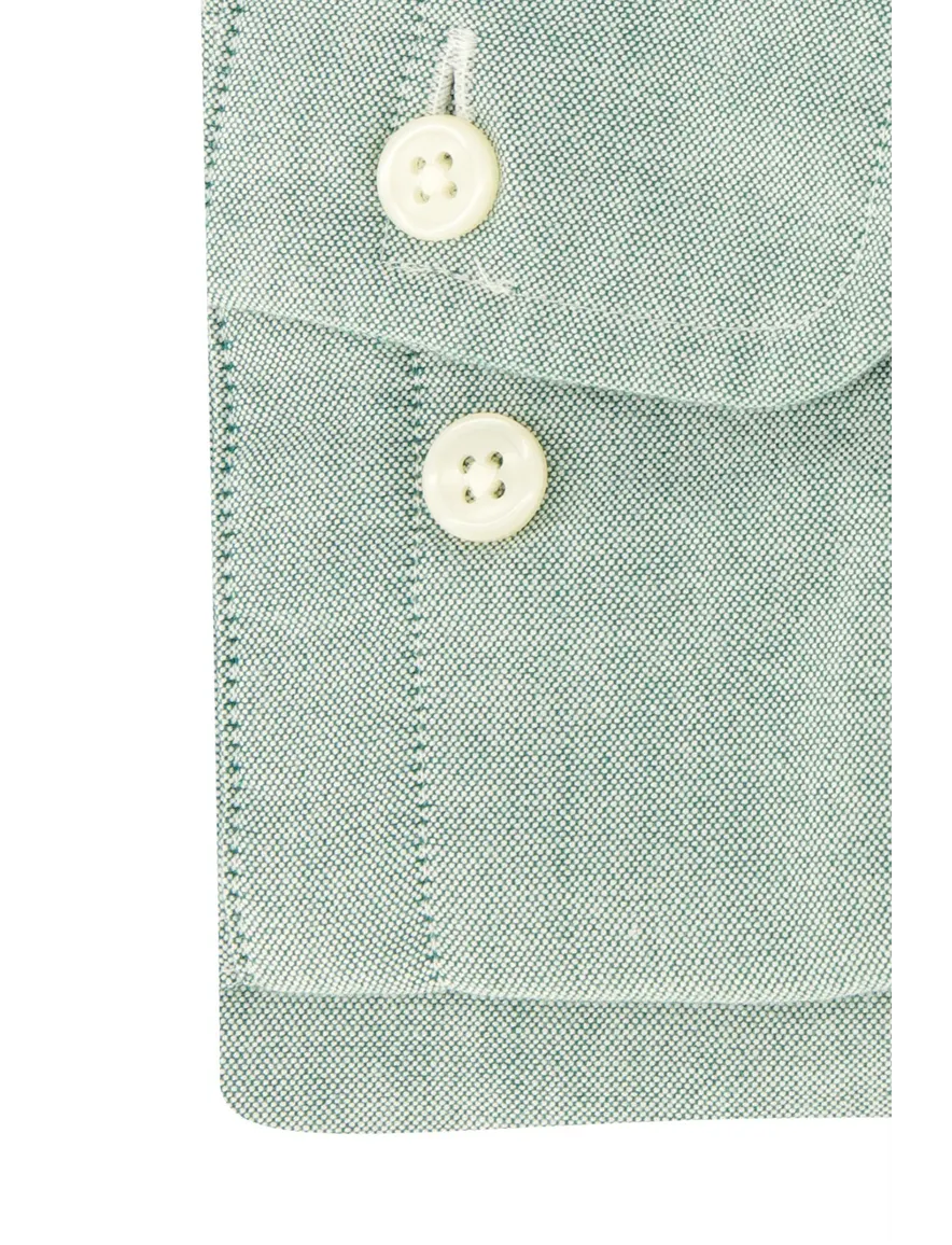 Gant casual overhemd normale fit groen effen borstzak