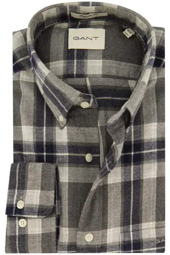 Gant Gant Regular Fit casual overhemd grijs