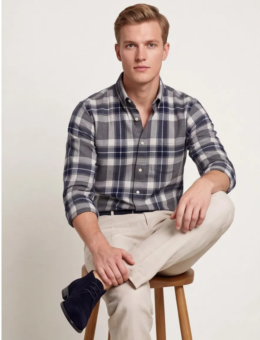 Gant Regular Fit casual overhemd grijs