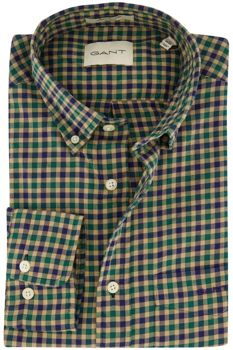 Gant overhemd geruit groen button-down