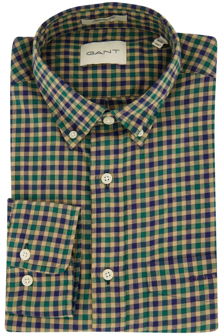 Gant overhemd geruit groen button-down