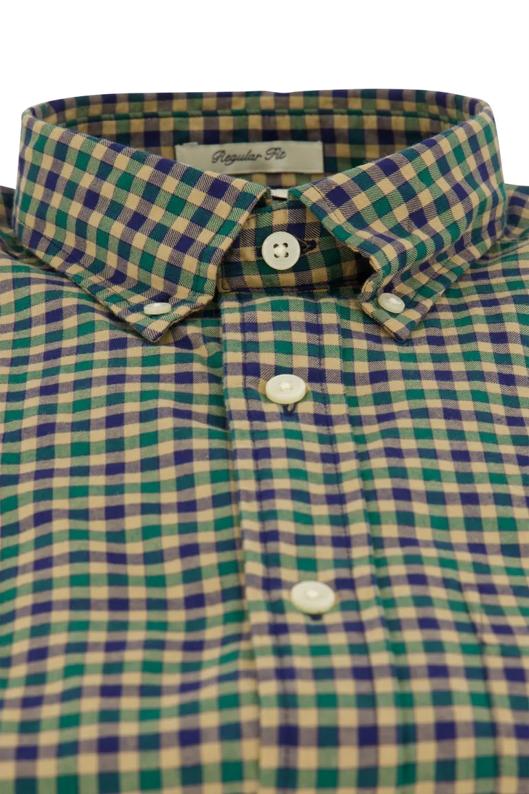 Gant overhemd geruit groen button-down
