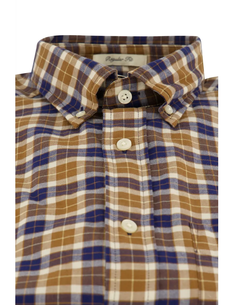 Gant overhemd camel geruit button-down