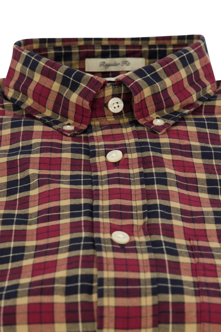 Gant overhemd button-down rood geruit