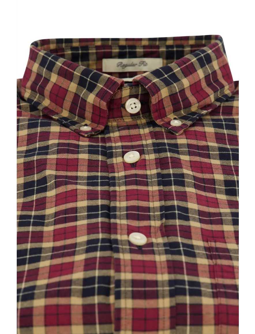 Gant overhemd button-down rood geruit