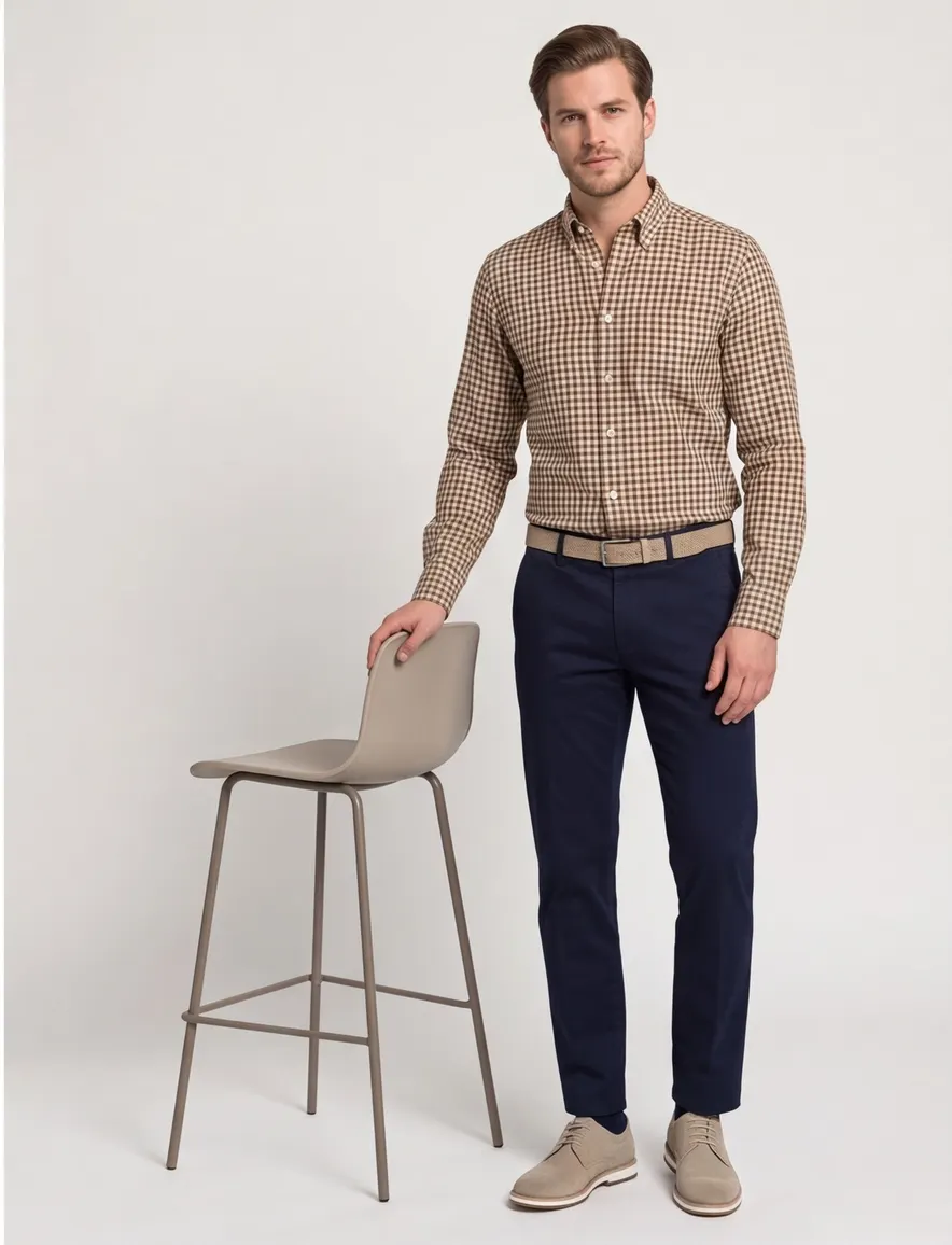 casual overhemd bruin Gant Regular Fit