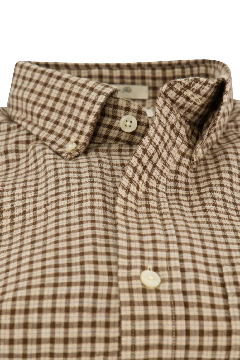 Gant Regular Fit casual overhemd bruin geruit flanel