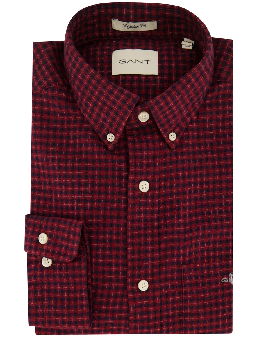 Gant Regular Fit overhemd rood flanel button down