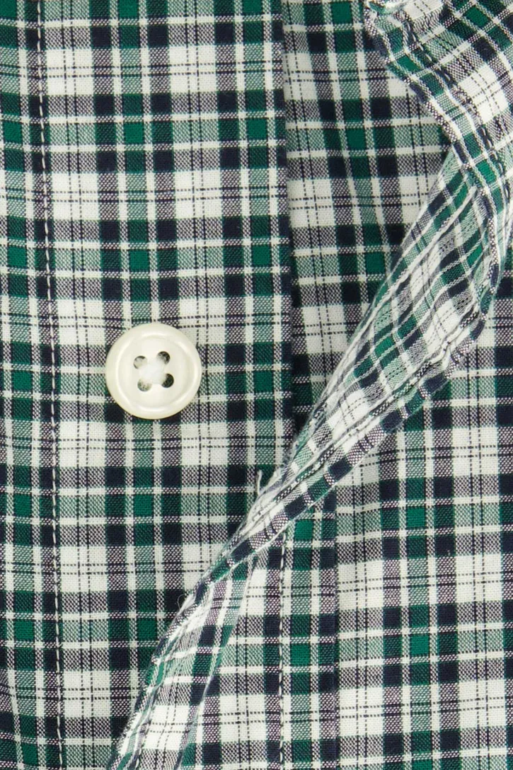 Gant casual overhemd groen geruit katoen normale fit borstzak