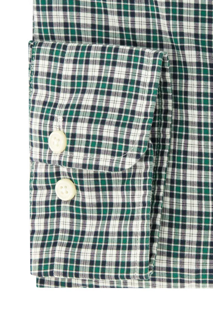 Gant casual overhemd groen geruit katoen normale fit borstzak