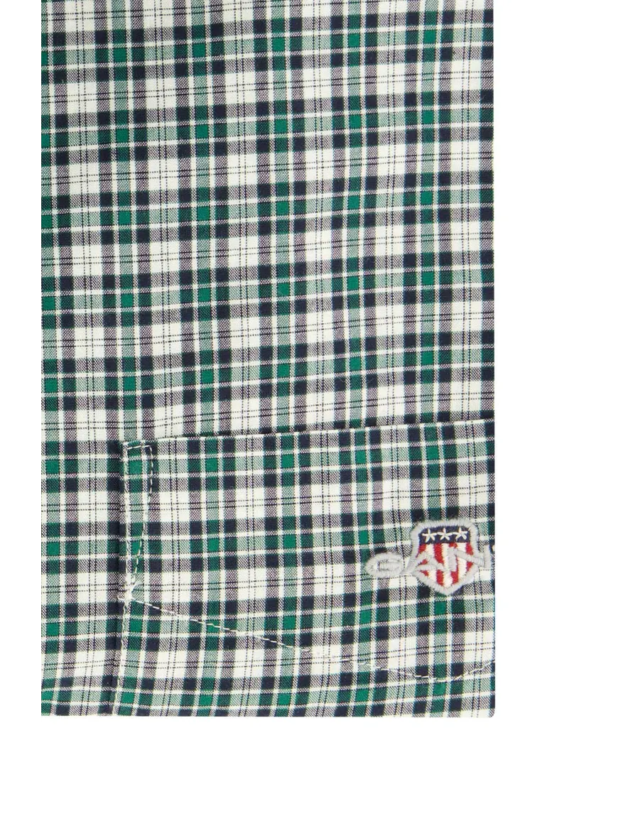 casual overhemd Gant groen geruit katoen normale fit
