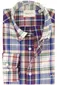 Gant overhemd normale fit blauw geruit met borstzak