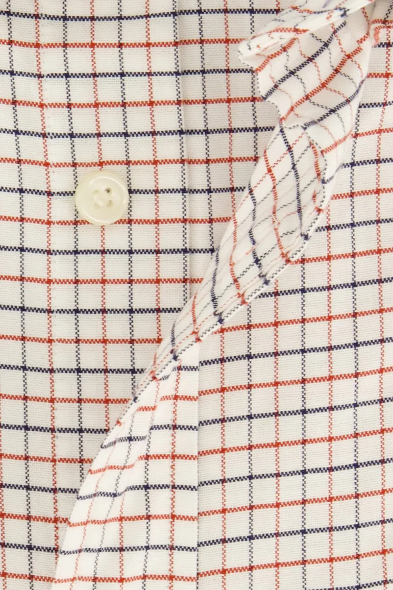 Gant overhemd wit/rood/blauw geruit button-down