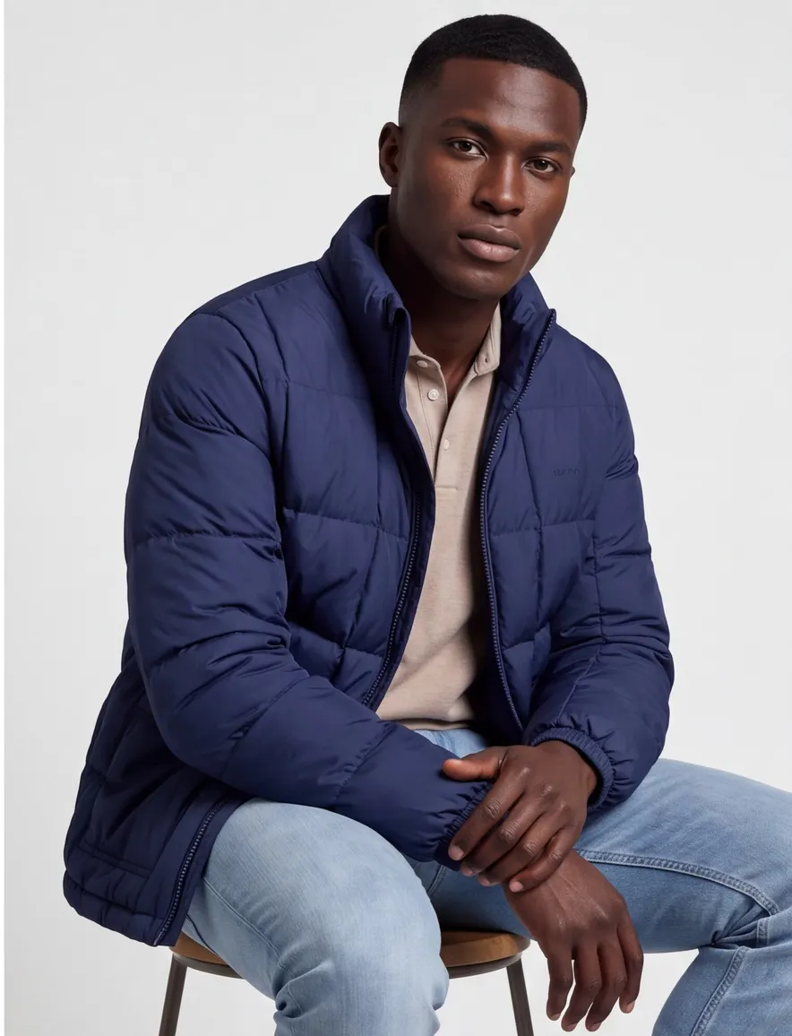 Gant gewatteerde jas donkerblauw