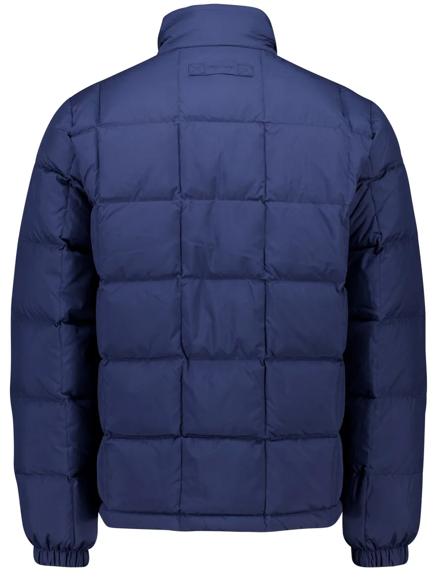 Gant gewatteerde jas effen donkerblauw normale fit