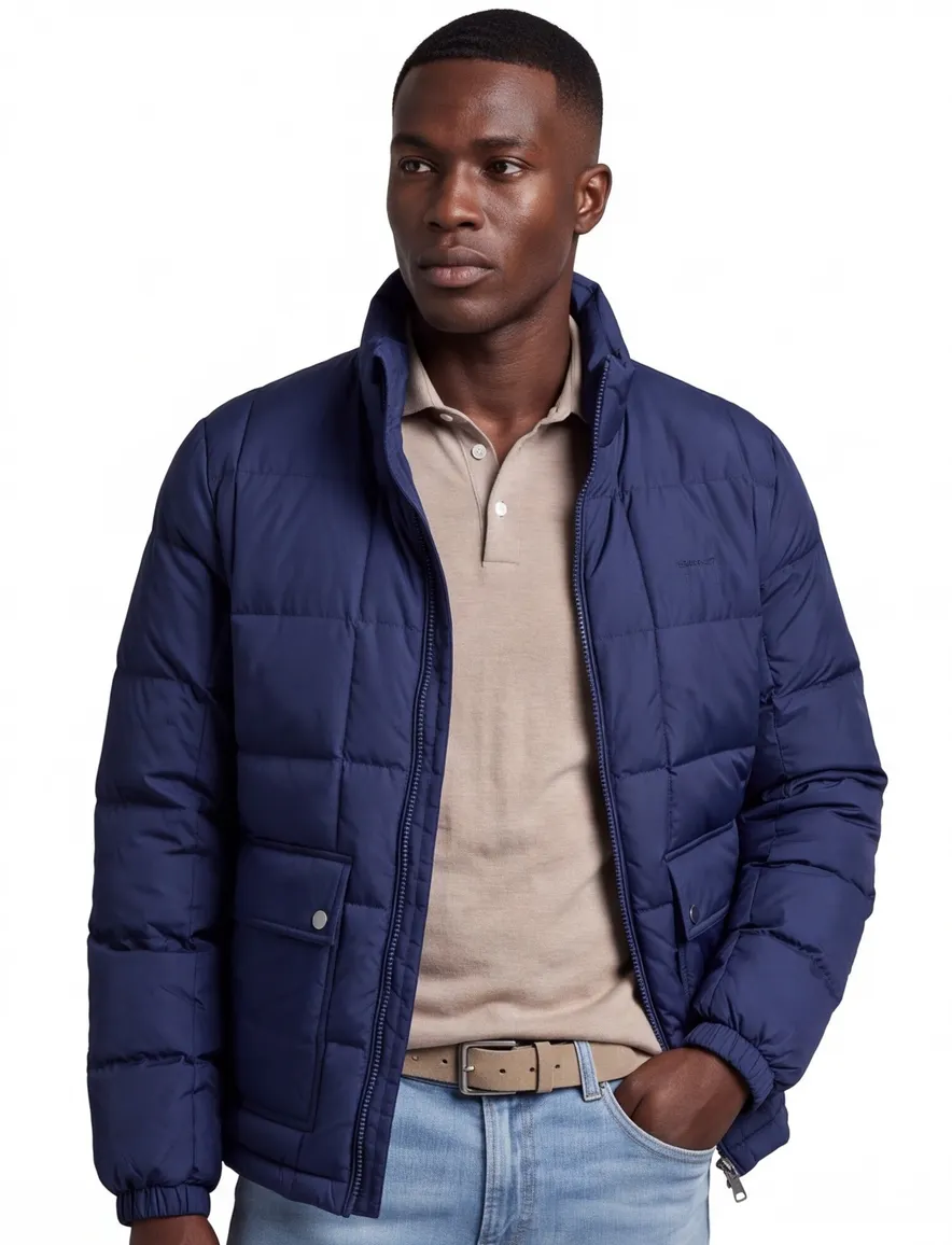 Gant gewatteerde jas donkerblauw