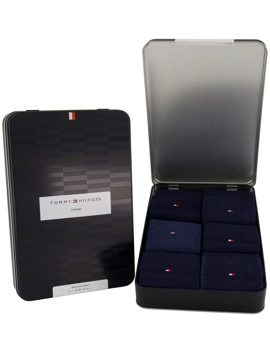 Tommy Hilfiger giftbox blauw 6-pack katoen