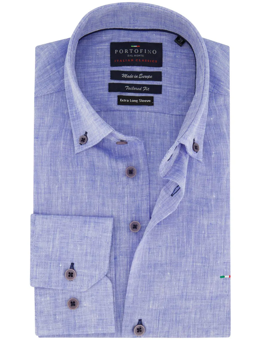 Portofino overhemd extra lang blauw