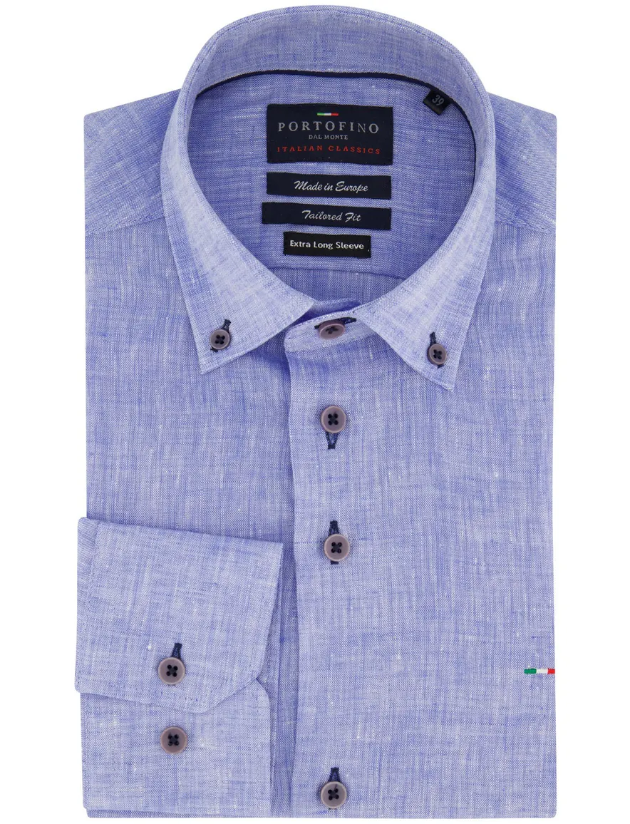 Portofino overhemd extra lang blauw