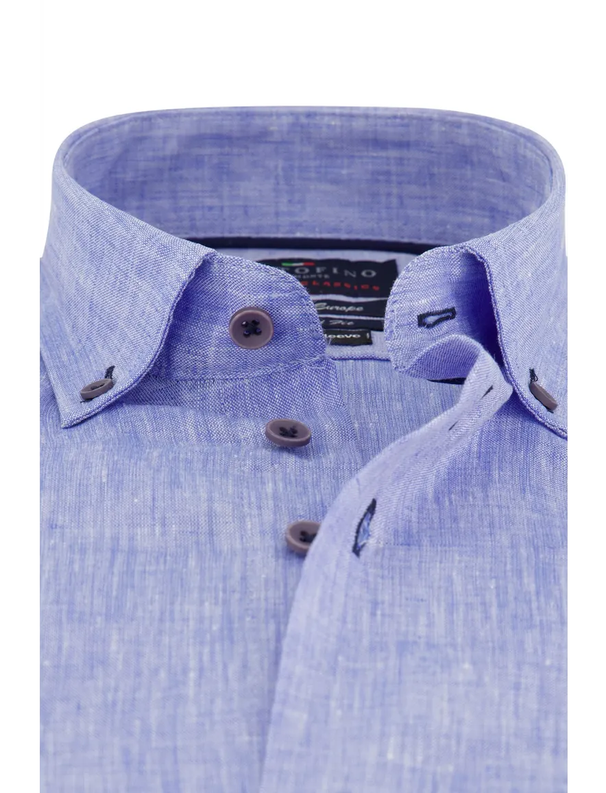 Portofino overhemd extra lang blauw