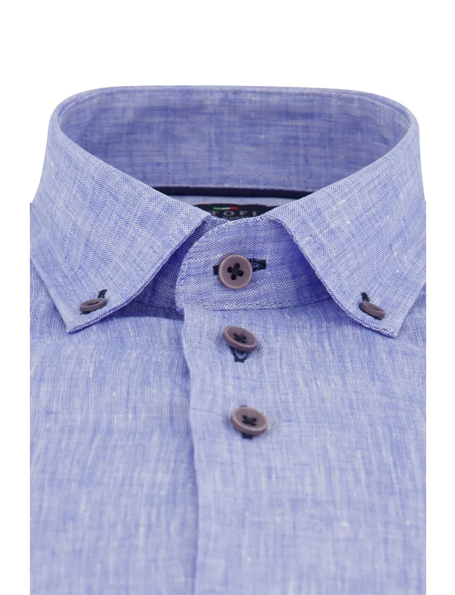 Portofino overhemd extra lang blauw