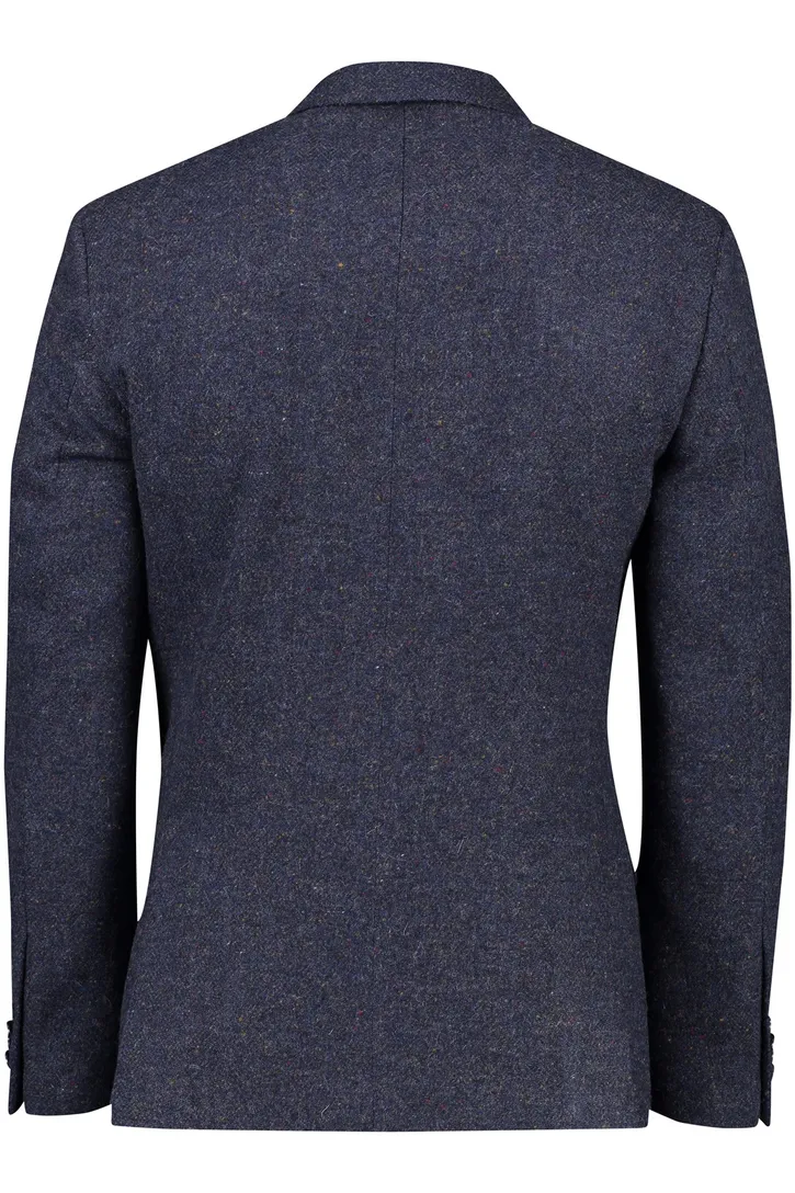 Magge colbert donkerblauw gemêleerd 100% wol