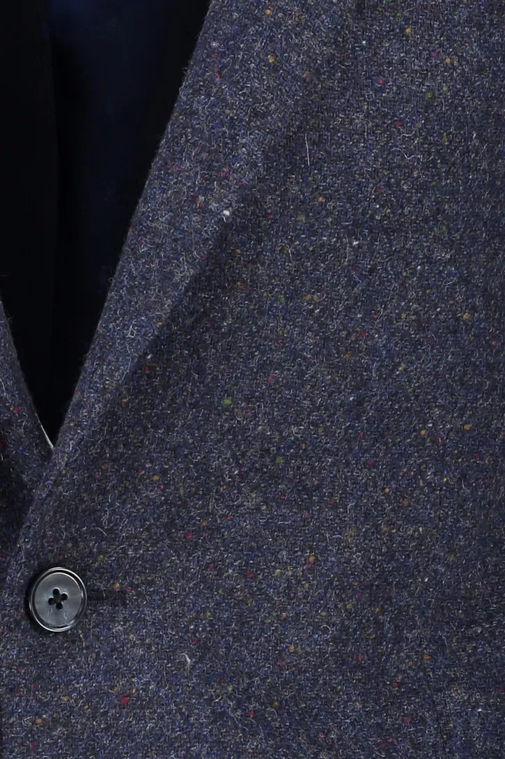 Magge colbert donkerblauw gemêleerd 100% wol