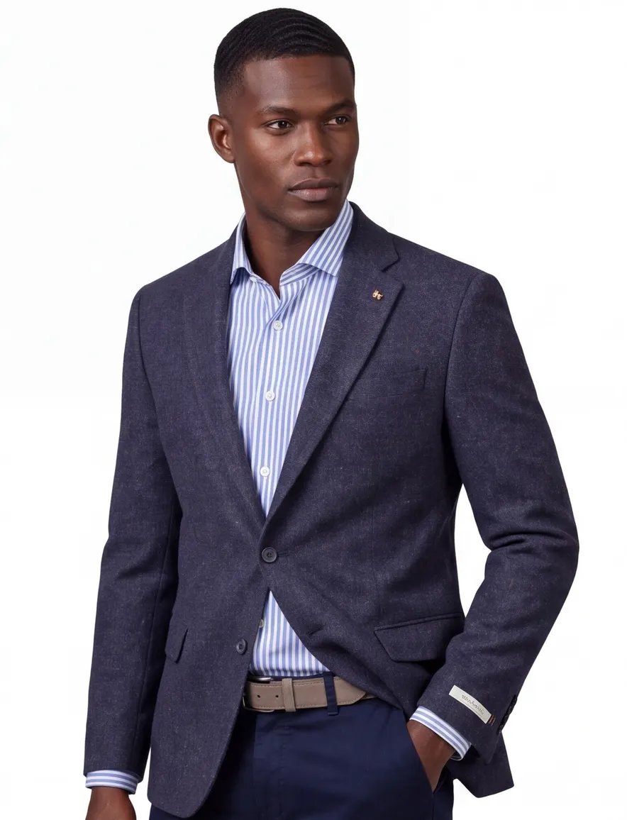 Magge colbert donkerblauw 100% wol